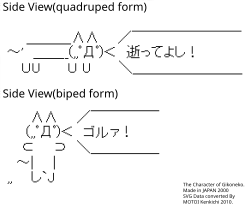 Giko neko (ギコ猫, gikoneko) Postado no 2channel (２ちゃんねる, Nichanneru) em 1999