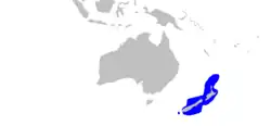 Distribuição da espécie G. attenuatus - Oceania.[2]