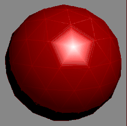 Uma esfera renderizada usando a técnica de Gouraud.