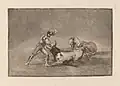 No. 9: Un caballero español mata un toro después de haber perdido el caballo (Um cavaleiro espanhol mata um touro após ter perdido seu cavalo)