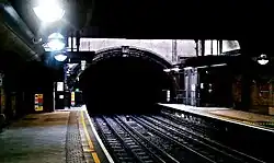Túnel da estação sob a Marylebone Road