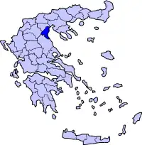 Localização de Pieria na Grécia