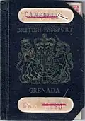 Passaporte de 1959 de Grenada