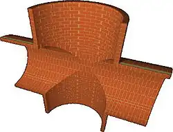 Abóbada de aresta vista por baixo