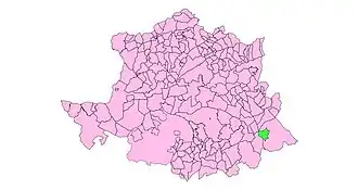 Localização de Guadalupe na província de Cáceres