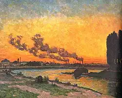 Pôr-do-Sol em Ivry, 1873, 81&nbsp;cm x 65&nbsp;cm. Óleo sobre tela. Museu de Orsay