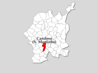 Localização no município de Guimarães