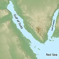 Mapa do Golfo de Suez