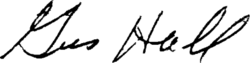 Assinatura de Gus Hall