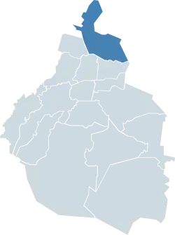 Localização de Gustavo A. Madero na Cidade do México