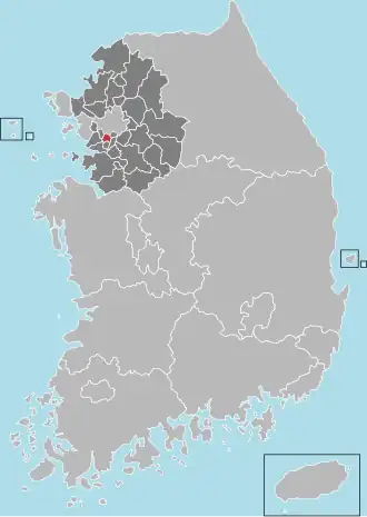 Localização de Anyang na Coreia do Sul