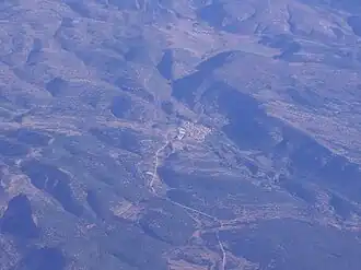 Vista aérea de Laguna del Marquesado, e da vizinha Huerta del Marquesado.