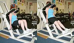 Hack squat machine.