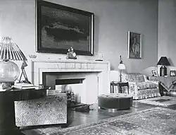 A sala de estar na década de 1940