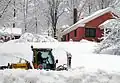 Limpa-neve de calçada em Hallowell, Maine, USA