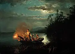 Lystringen, Hans Gude e Adolph Tidemand (Pesca com arpão. 1851)