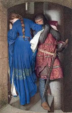 Frederic William Burton, O encontro nas escadas da torre, 1864