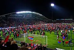 Festejando a vitória no campeonato sueco de 2011