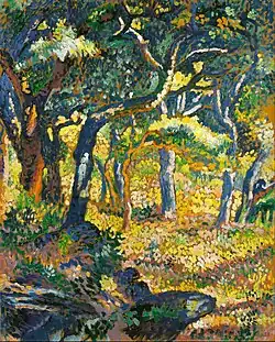 Henri-Edmond Cross, Uma clareira em Provence (estudo), 1906, óleo sobre tela, Museu de Israel