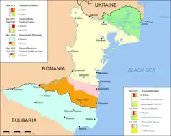 Alterações nas fronteiras da Dobruja desde 1878