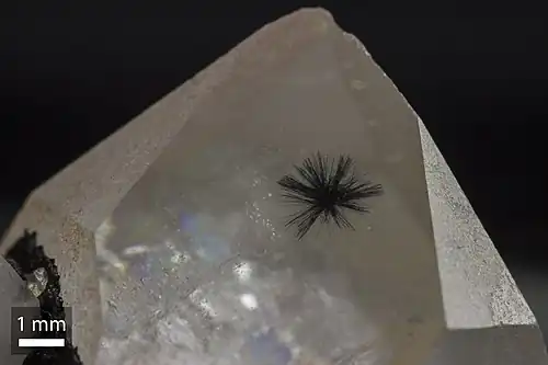Hollandite in quartz