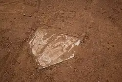 Home plate de um campo de baseball
