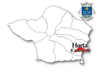 Localização no município de Horta