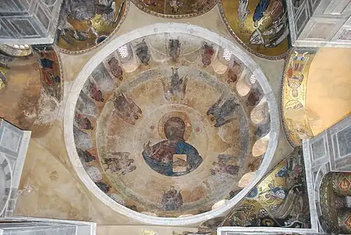 Mosteiro de Hossios Loukas, fresco de Cristo Pantocrator, Grécia