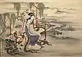 Pintura de Hosoda Eishi intitulada "A beleza chinesa Yang Guifei". Período Edo, por volta de 1800–20 DC.