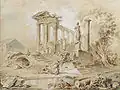 Hubert Robert. Vista arqueológica, 1773.