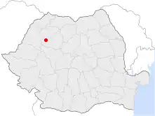 Localização de Huedin na Romênia.