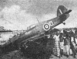 Hawker Hurricane Mk.II abatido em 08 de fevereiro de 1942, durante a Batalha de Singapura.