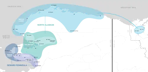 Mapa dos dialetos do innupiaque