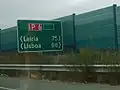 Painel indicativo do IP6, entre Peniche e Óbidos.