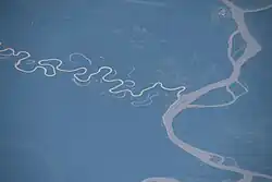 Imagem de satélite mostrando a foz do rio Juruá.