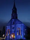 A Igreja Matriz São Pedro à noite