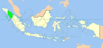 Localização de Sumatra do Norte na Indonésia