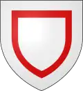 Gules, um escudete argento com uma bordadura argento