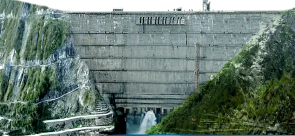 Diagrama Inguri Dam 271.5 m 1961-1987 Hidrelétrica Jvari Georgia