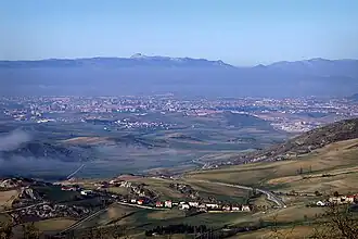 Vista de Pamplona e da sua área circundante