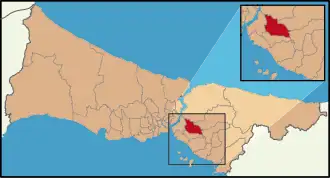 Localização de Ümraniye na Província de Istambul