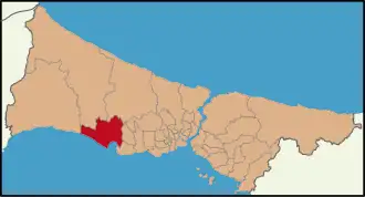 Localização de Büyükçekmecena Província de Istambul