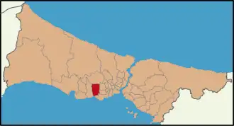 Localização de Küçükçekmece na Província de Istambul