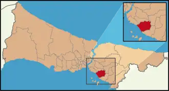 Localização de Maltepe na Província de Istambul