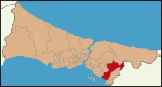 Localização de Pendik na Província de Istambul