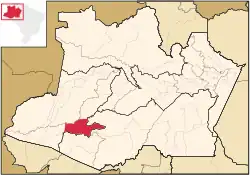 Localização de Itamarati no Amazonas