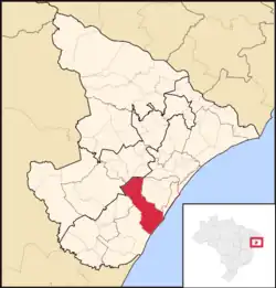 Localização de Itaporanga D'Ajuda em Sergipe