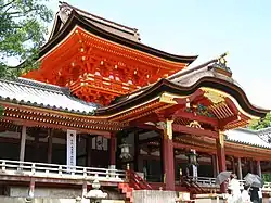 Fukurō e rōmon no templo Iwashimizu Hachiman-gū's