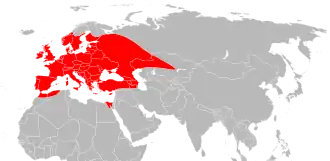 Distribuição natural de I. ricinus.