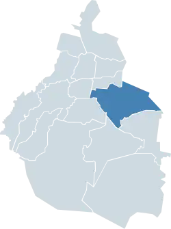 Localização de Iztapalapa na Cidade do México